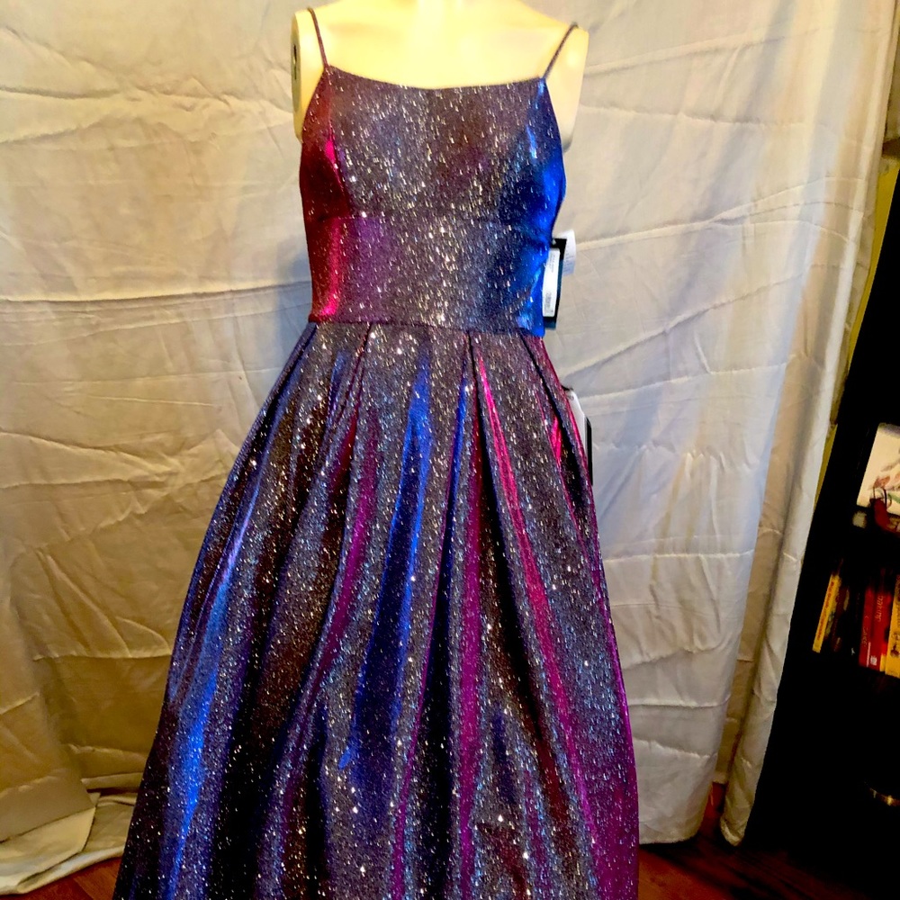 Spaghetti straps evening gown